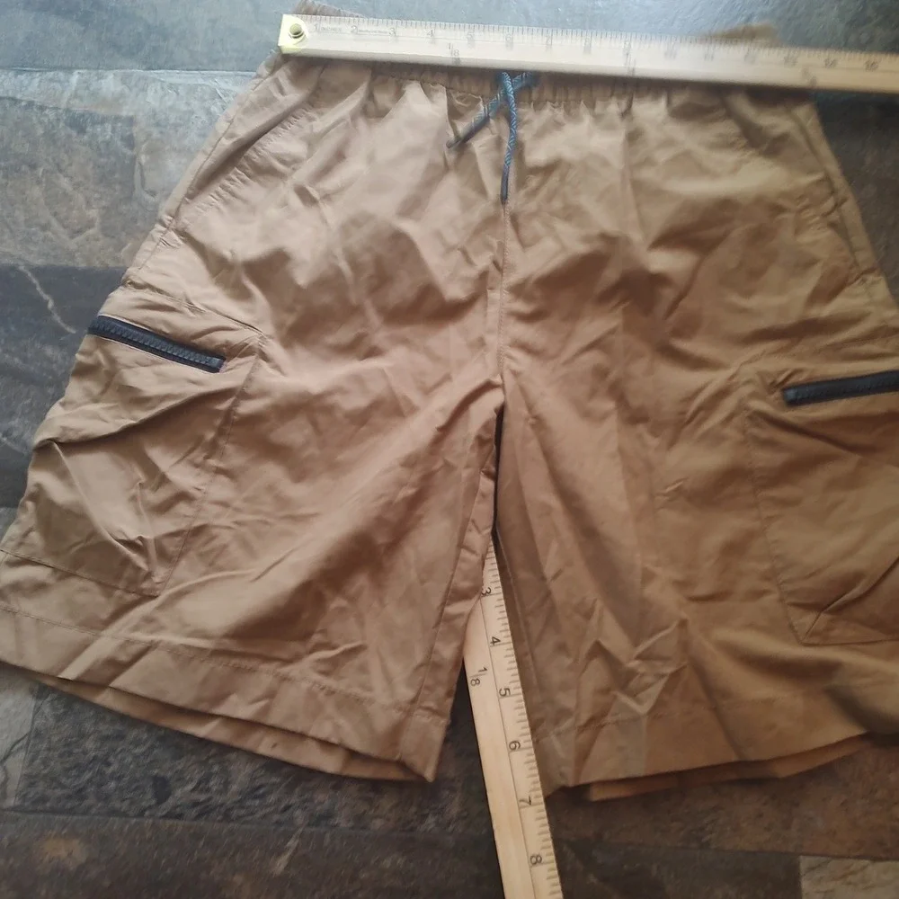 Old Navy Cargo Shorts Boys XL 14-16 Tan Brown Excellent Zip Pockets Lightweight